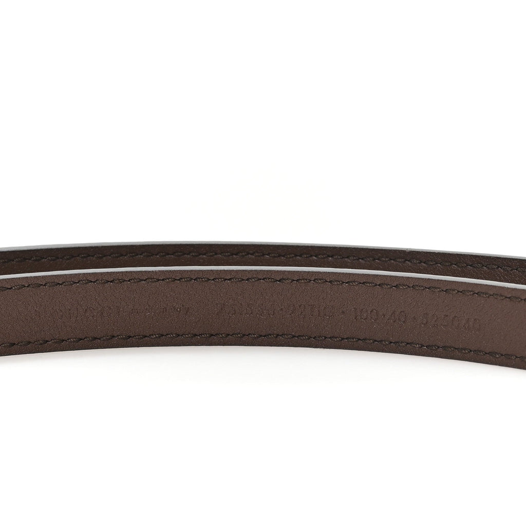 Gucci GG Supreme Monogram Plutone Calfskin Interlocking G 15mm Belt 100 40 Beige Ebony New Acero