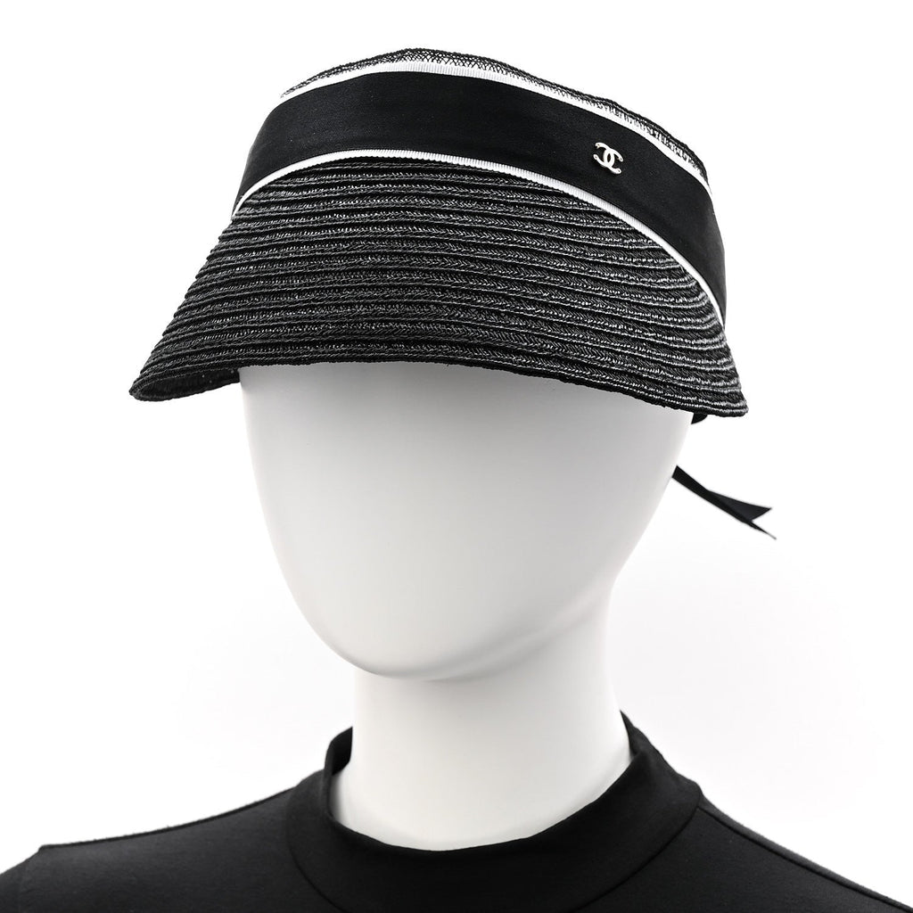 Abaca Cotton Ribbon Visor M Black