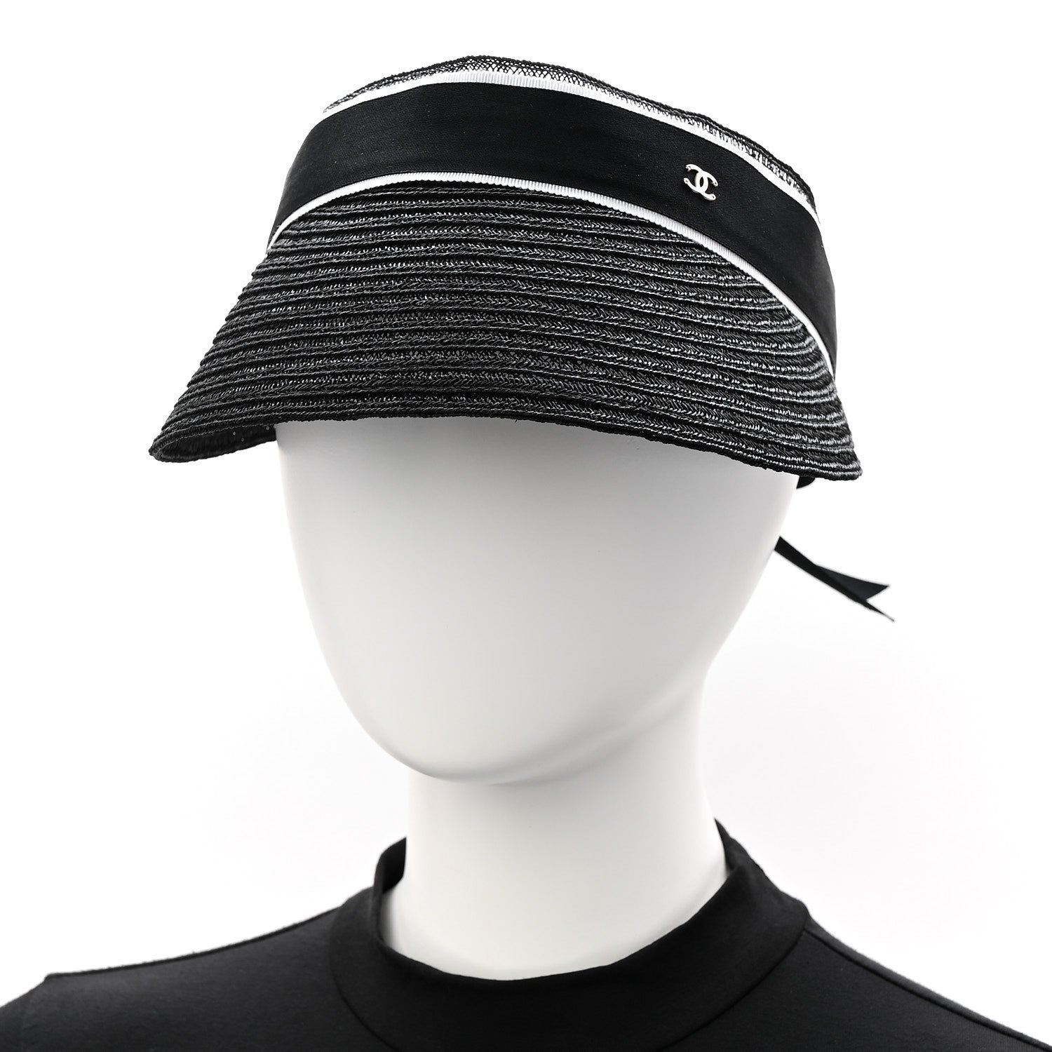 Abaca Cotton Ribbon Visor M Black