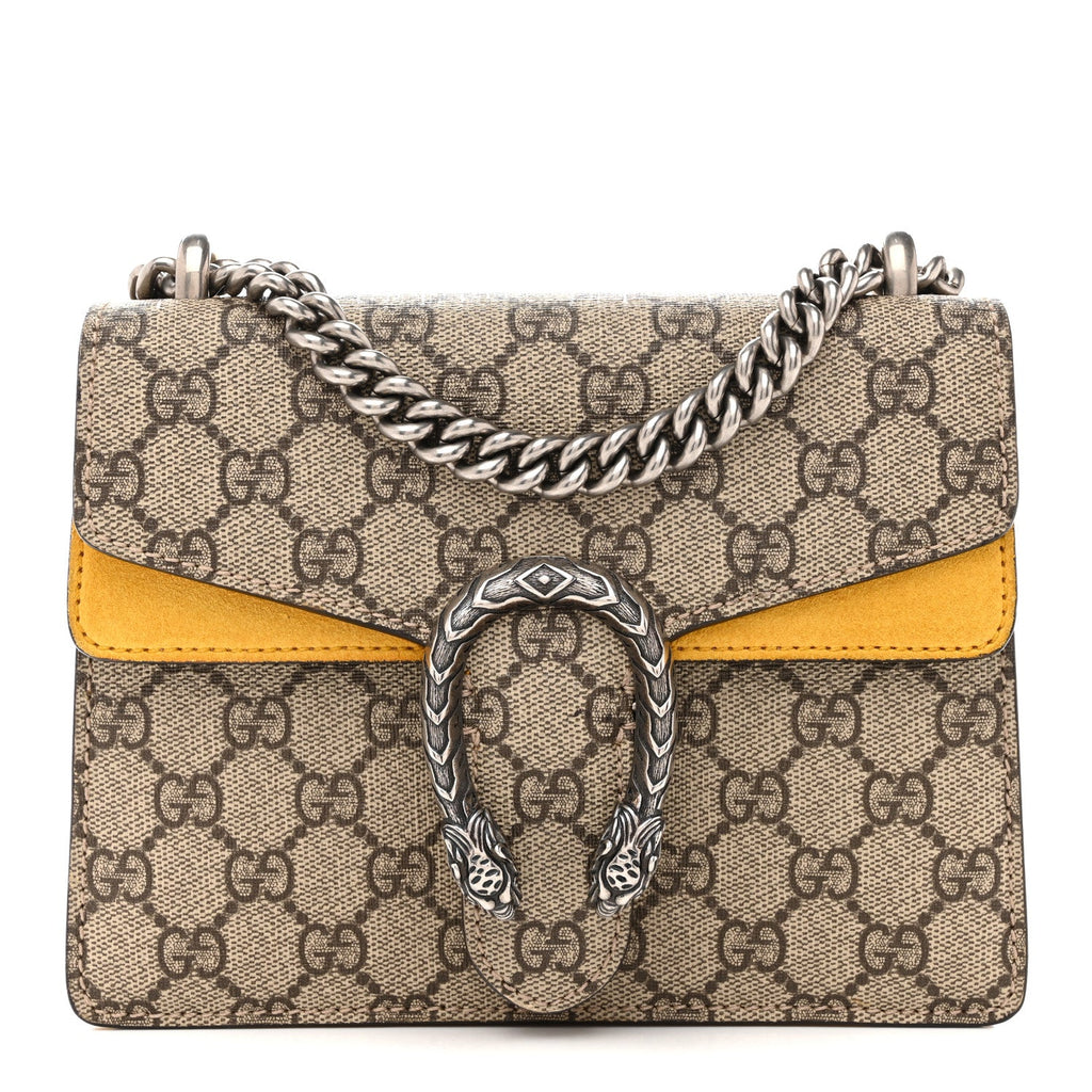 Gucci GG Supreme Monogram Mini Dionysus Shoulder Bag Yellow
