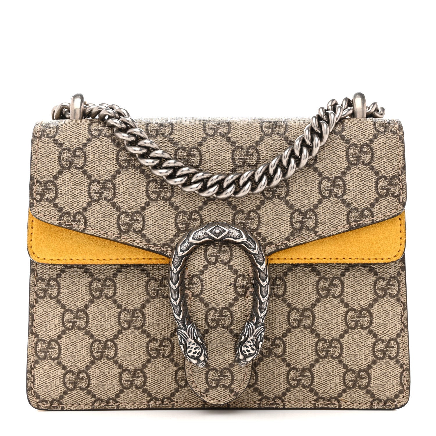 Gucci GG Supreme Monogram Mini Dionysus Shoulder Bag Yellow