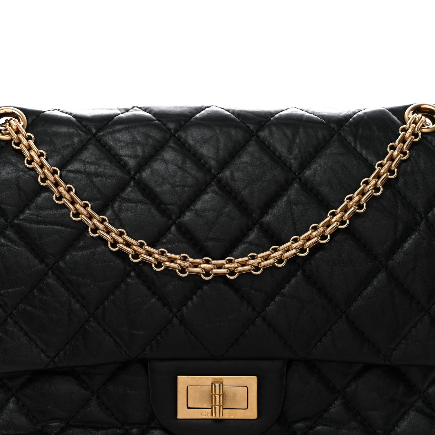 Chanel Aged Calfskin Quilted 2.55 Reissue 227 Flap Black