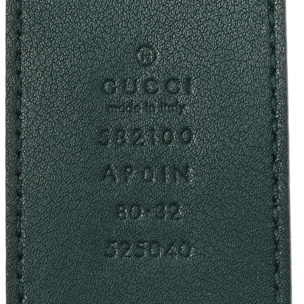 Gucci Calfskin Crystal Double G 40mm Belt 80 32 Emerald