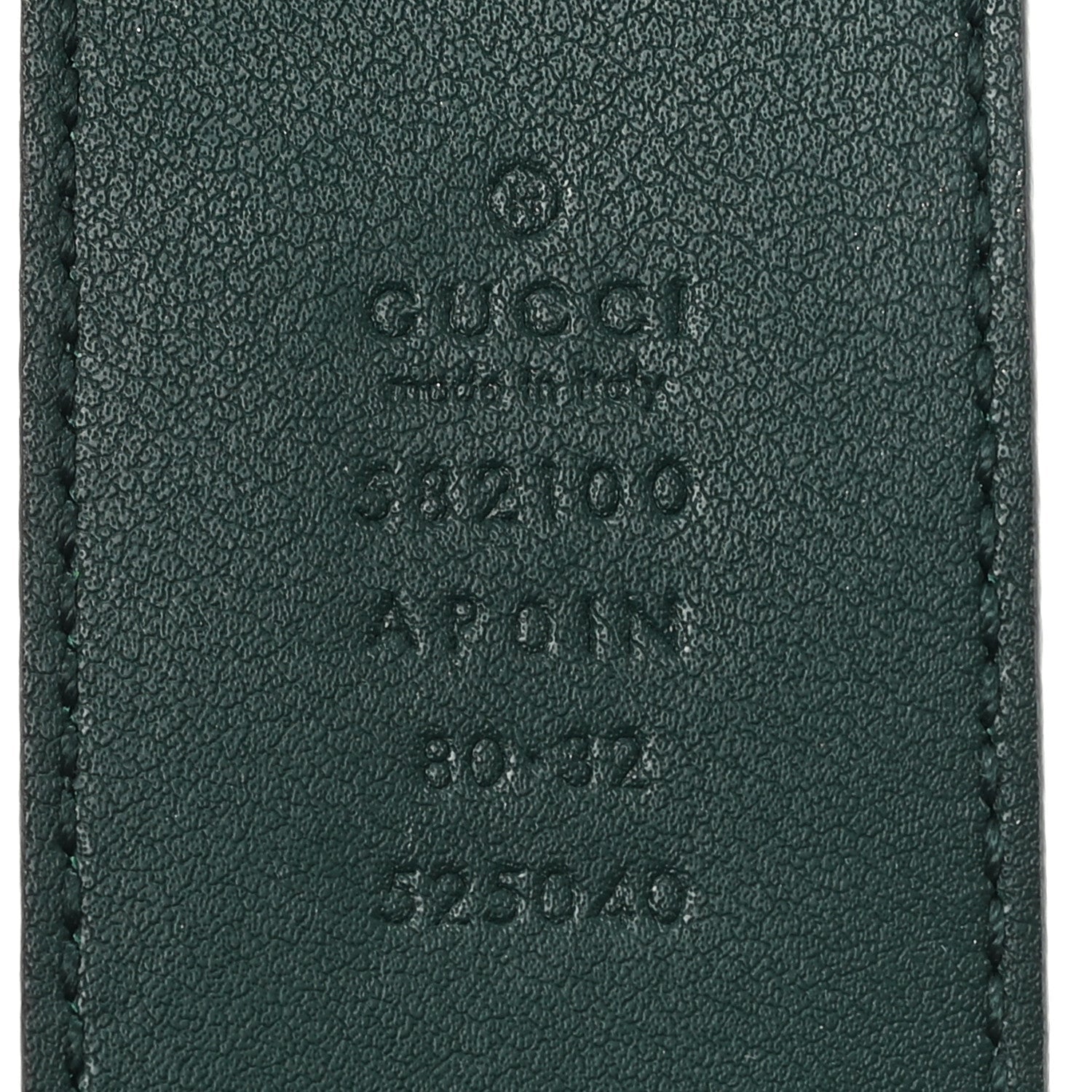 Gucci Calfskin Crystal Double G 40mm Belt 80 32 Emerald