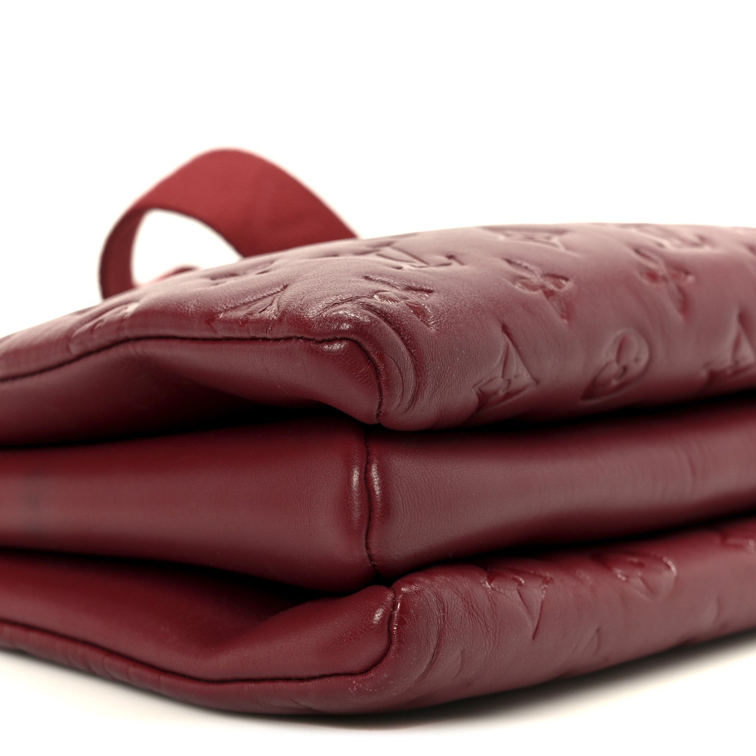 Louis Vuitton Lambskin Embossed Monogram Coussin PM Wine