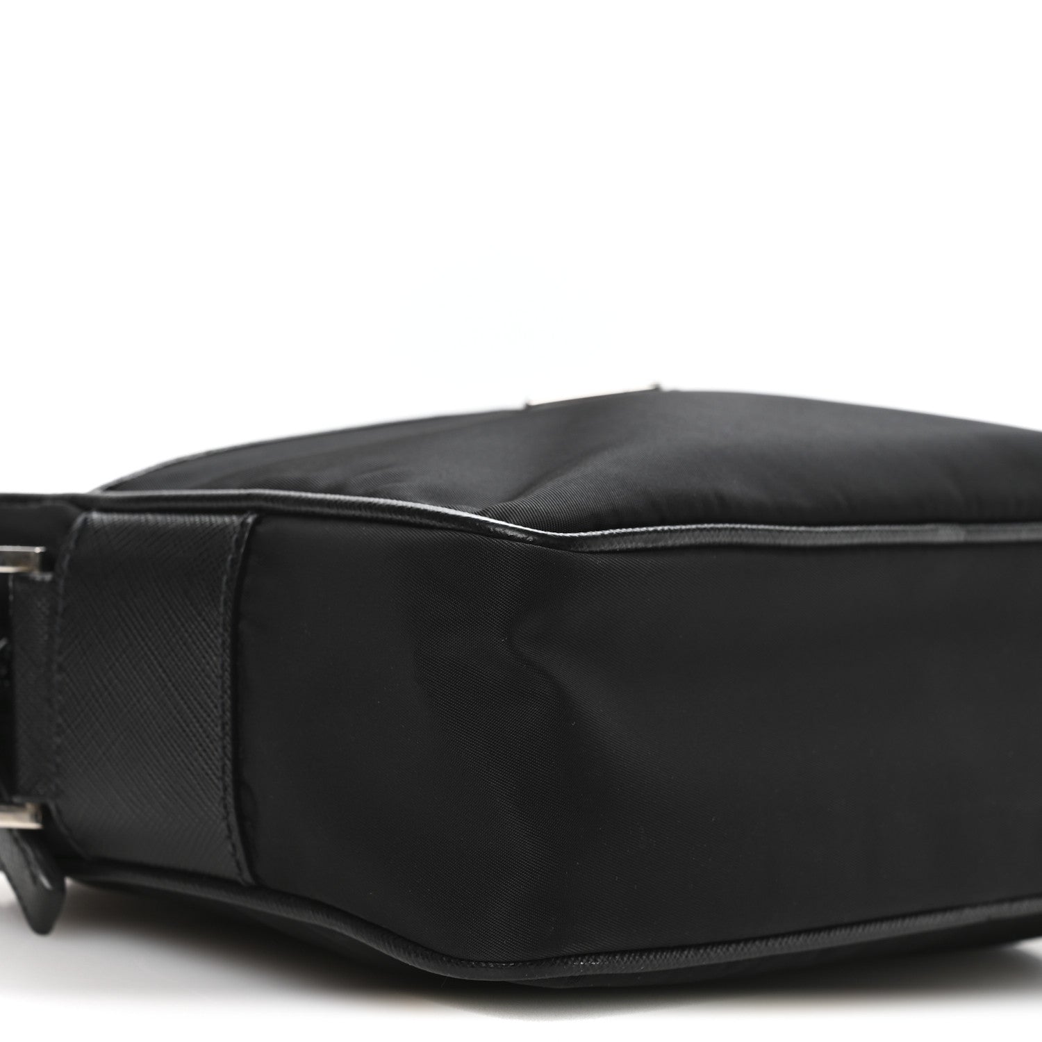 Prada Re-Nylon Vela Saffiano Pocket Double Zip Shoulder Bag Black