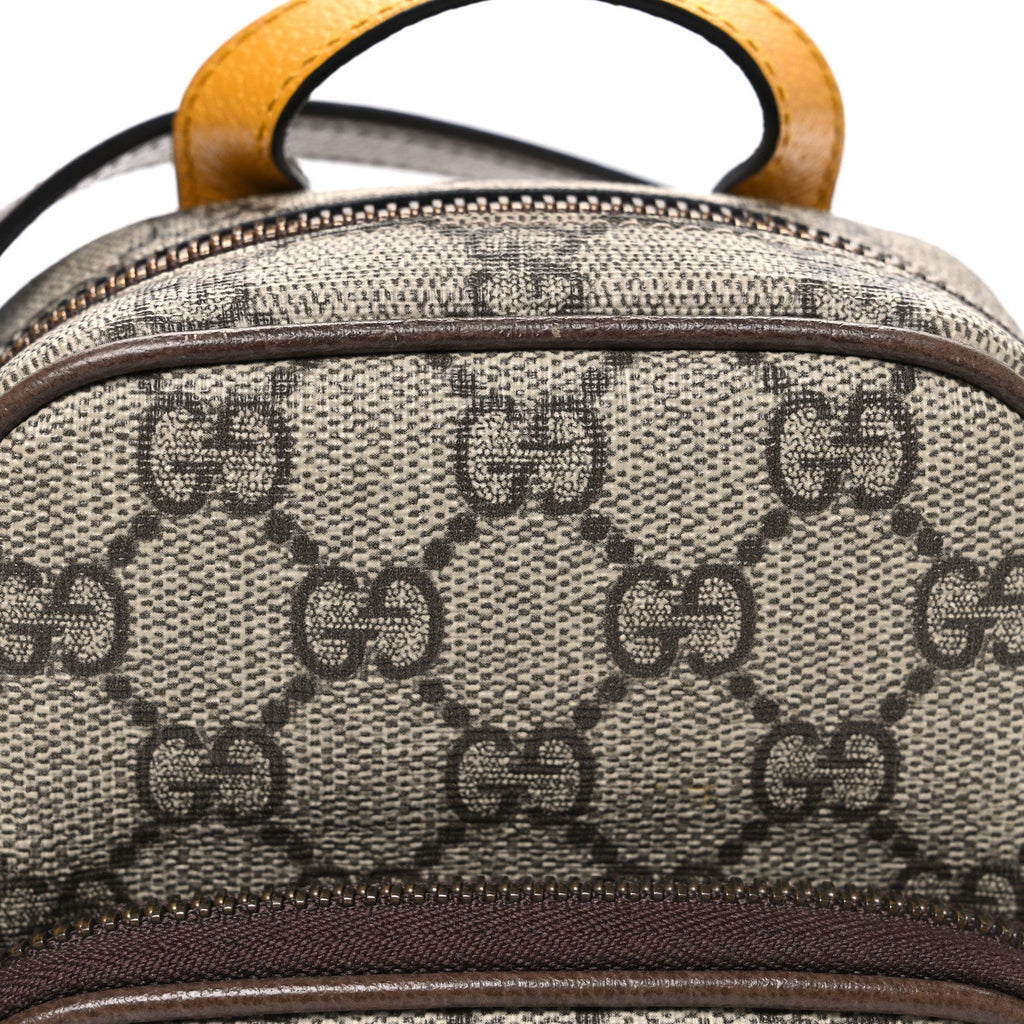 Gucci GG Supreme Monogram Mini Neo Vintage Double Zip Messenger Bag Beige New Acero Crop