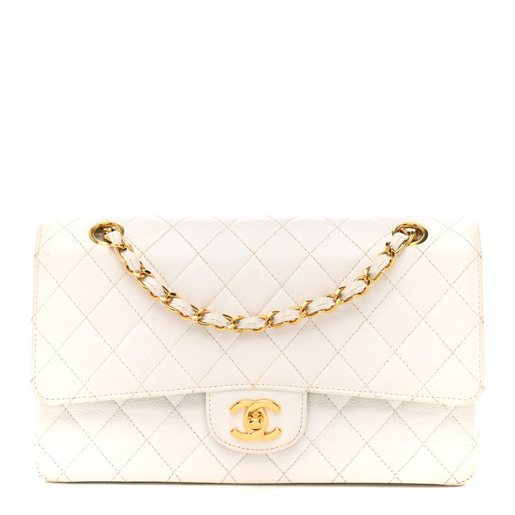 Chanel Caviar Quilted Medium Double Flap White