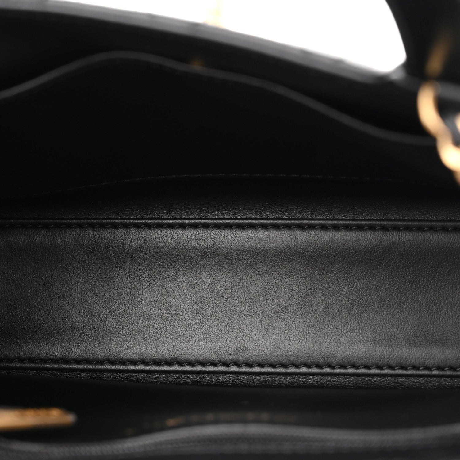 Chanel Shiny Aged Calfskin Quilted Nano Kelly Shopper Black