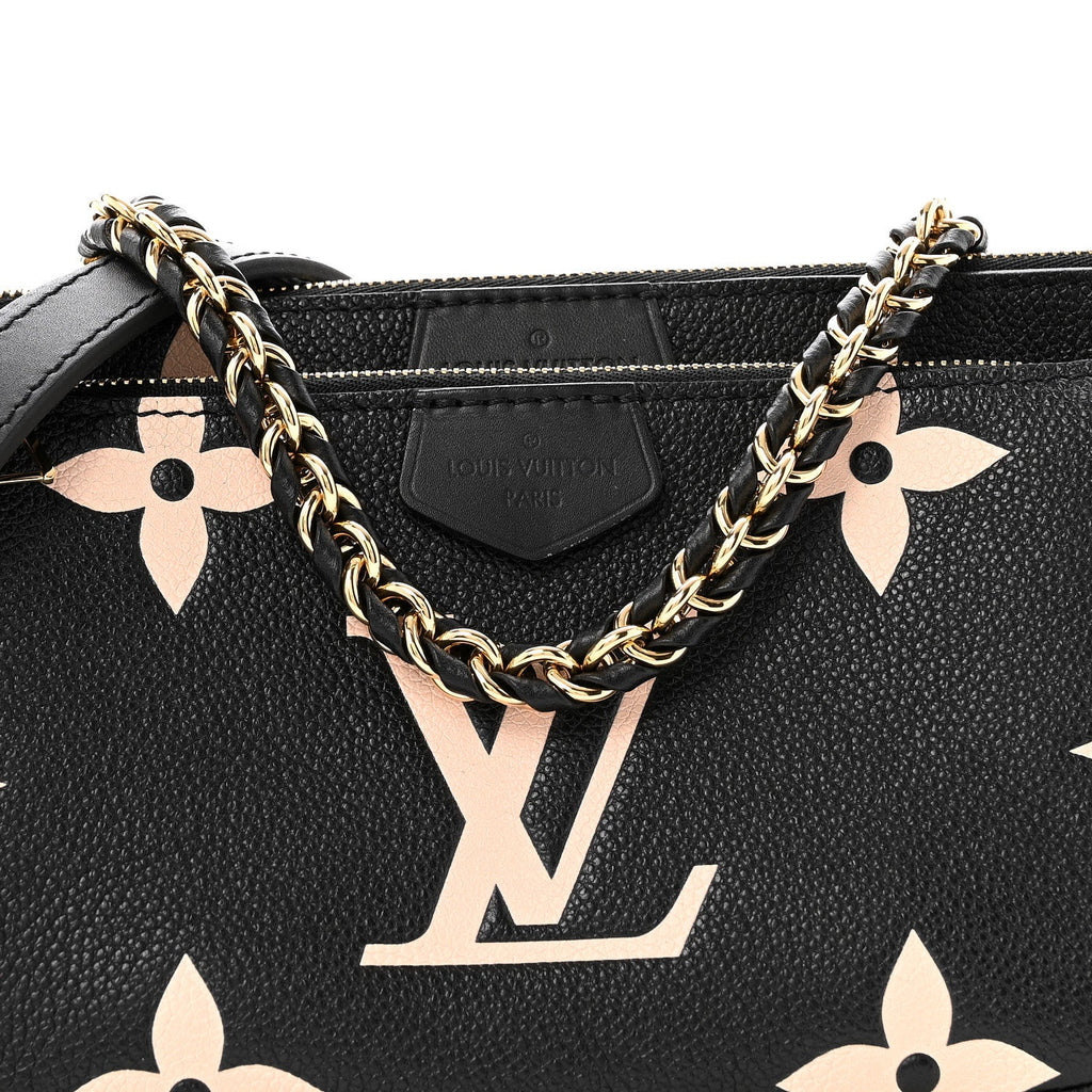 Louis Vuitton Empreinte Monogram Giant Multi Pochette Accessories Black Beige
