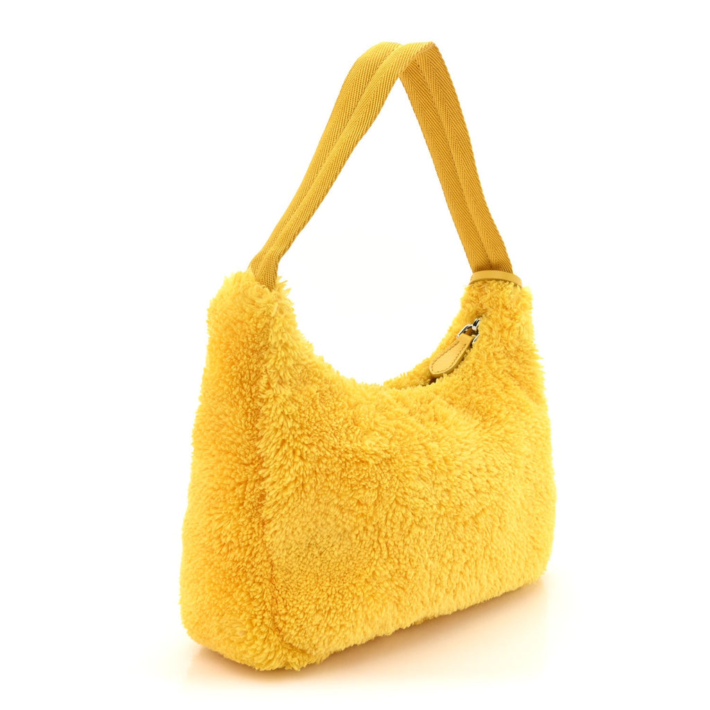 Prada Terry Cloth Mini Re-Edition 2000 Bag Giallo Black
