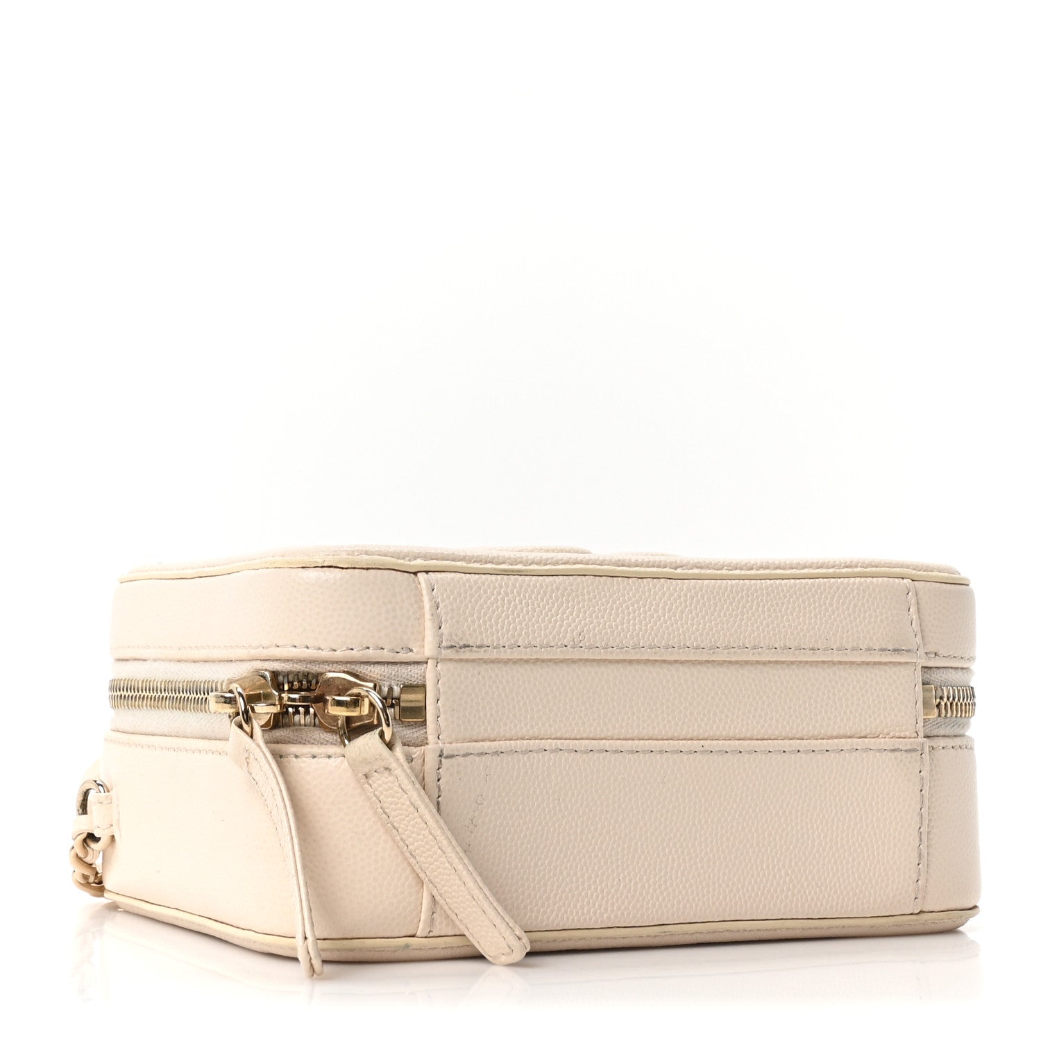 Chanel Caviar Quilted Small CC Filigree Vanity Case White