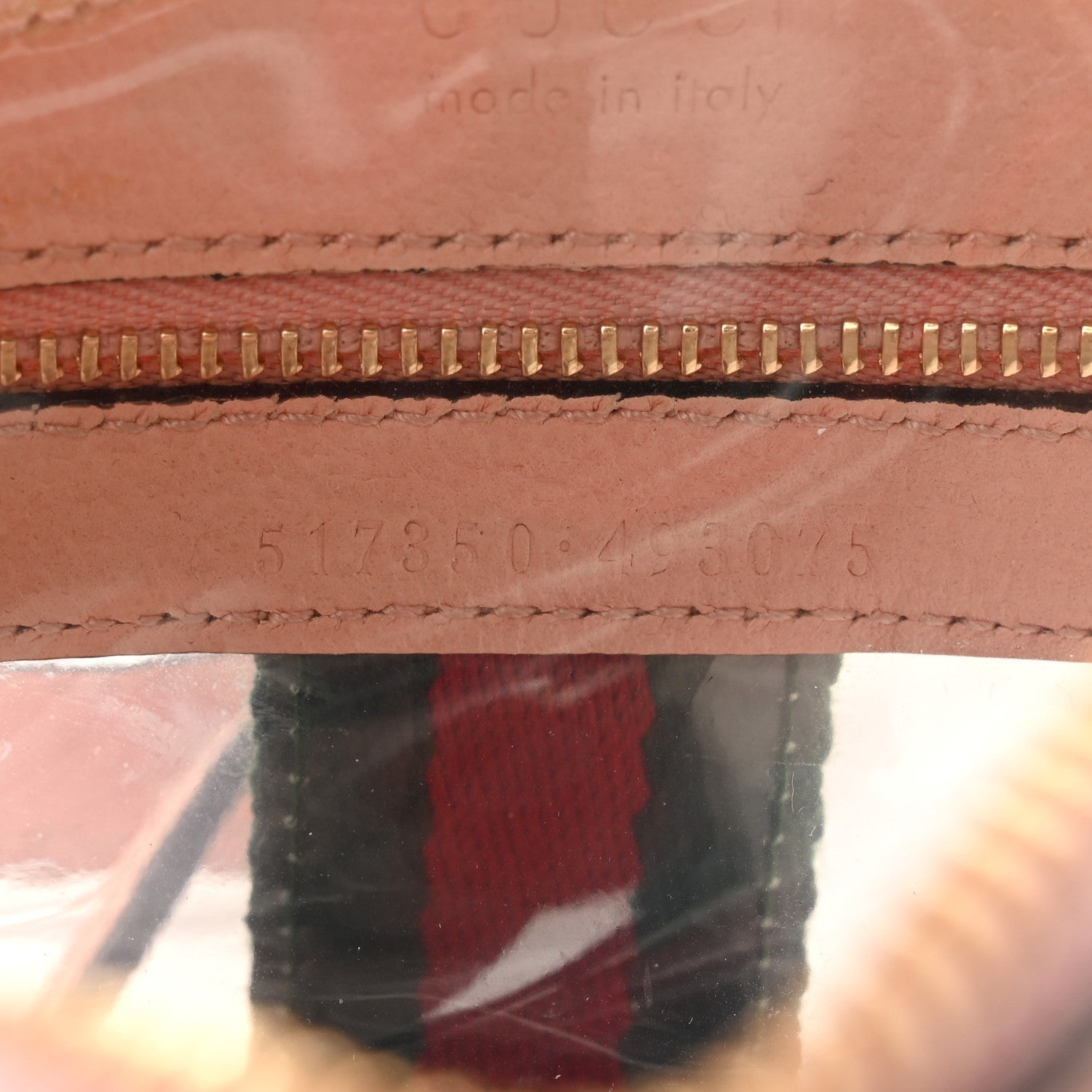 Gucci Vinyl Web Mini Ophidia Transparent Shoulder Bag Perfect Pink