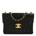 Chanel Lambskin Quilted XL Jumbo Single Flap Black