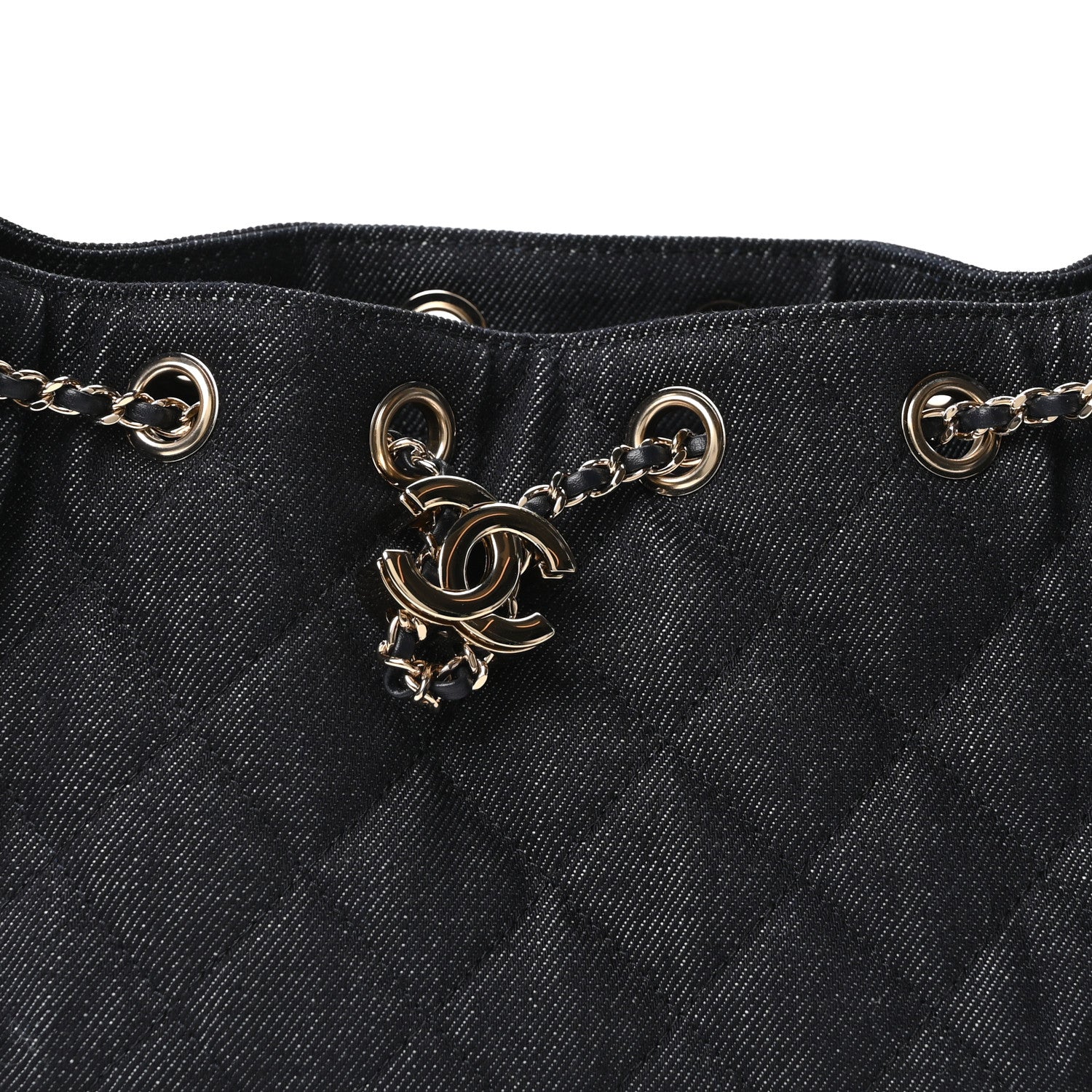 Chanel Denim Quilted Mini Chanel 25 Handbag Dark Blue