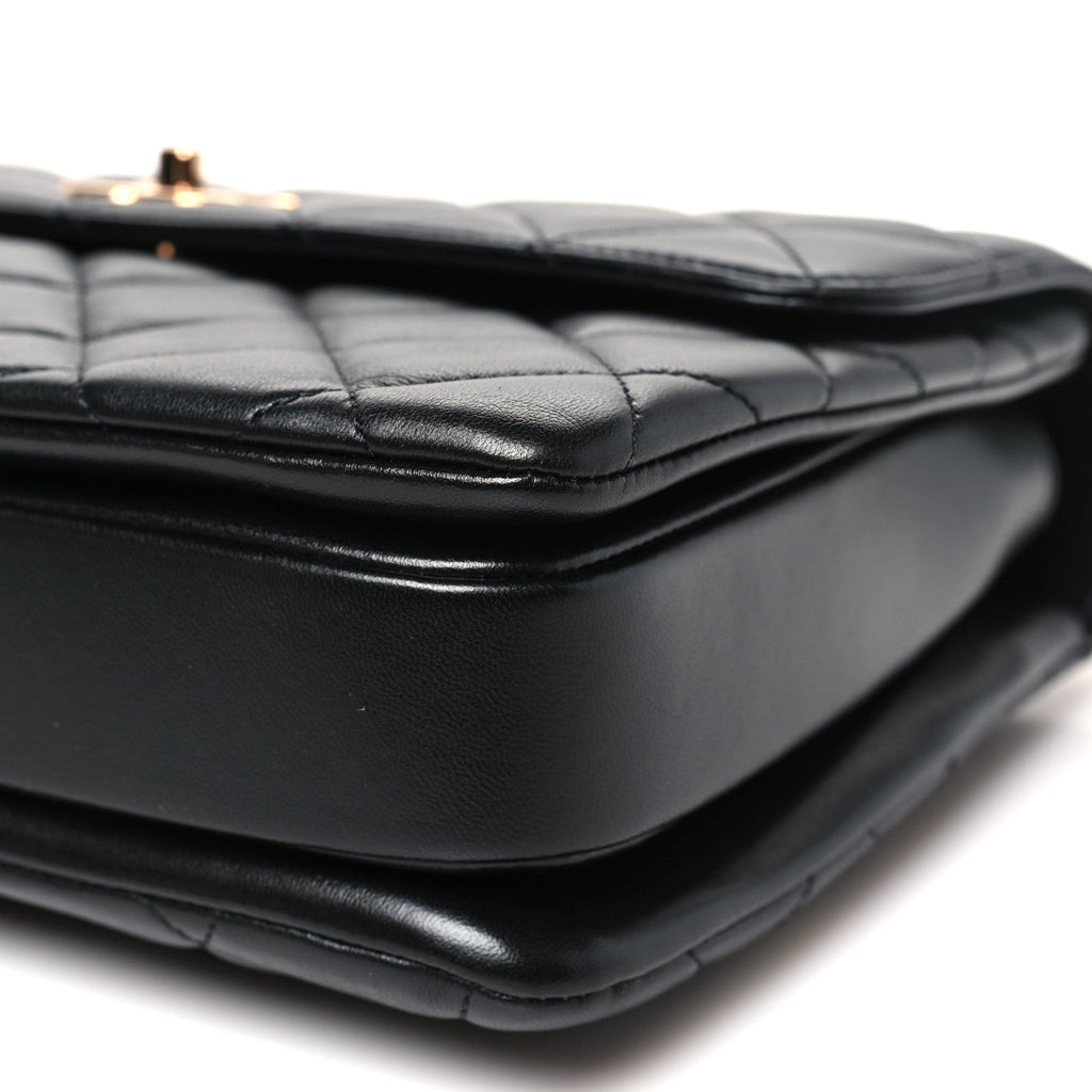 Chanel Lambskin Quilted Medium Trendy CC Flap Dual Handle Bag Black