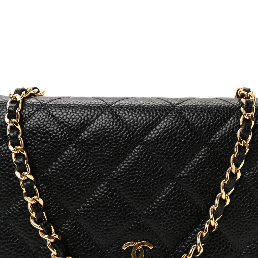 Chanel Caviar Quilted Wallet on Chain WOC Black