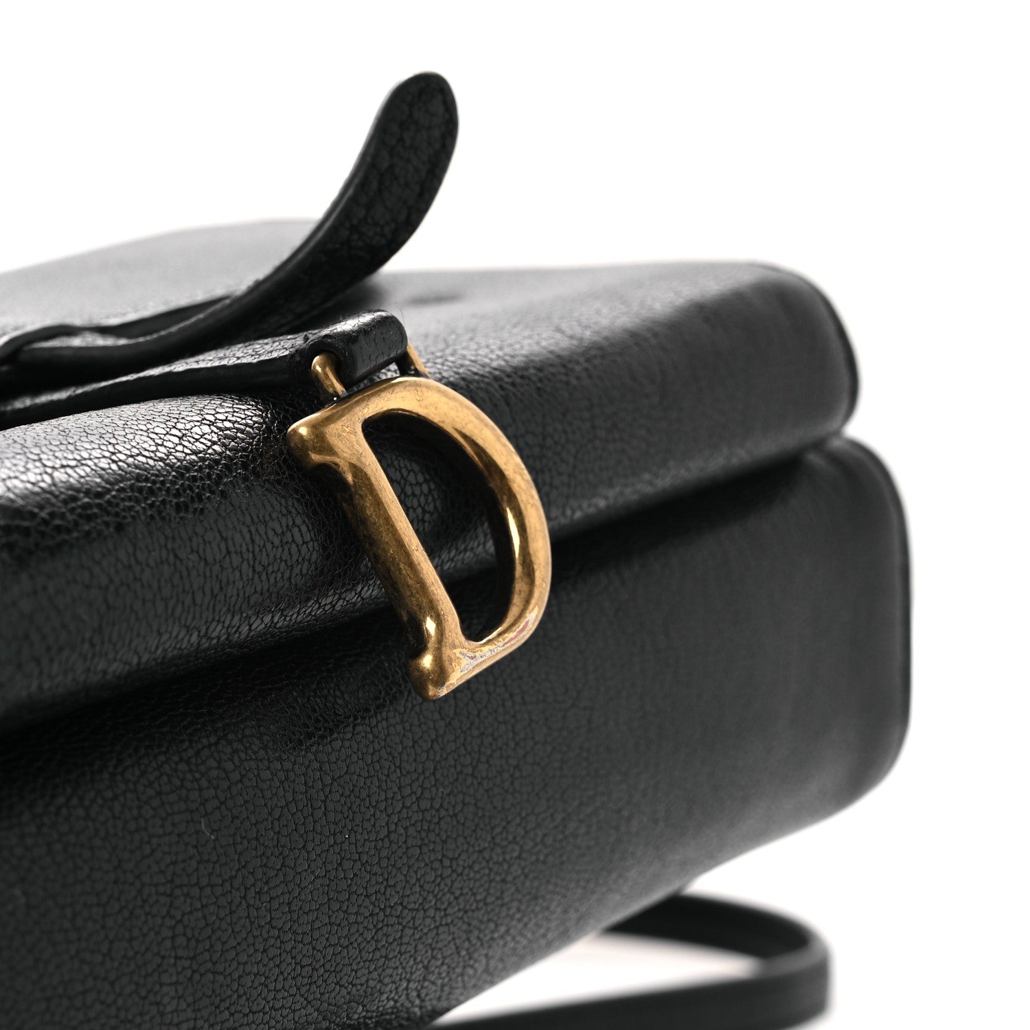 Christian Dior Goatskin Double Saddle Pouch Black