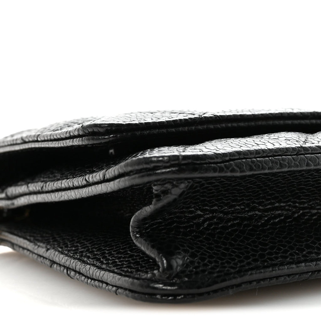 Chanel Caviar Quilted Wallet On Chain WOC Black