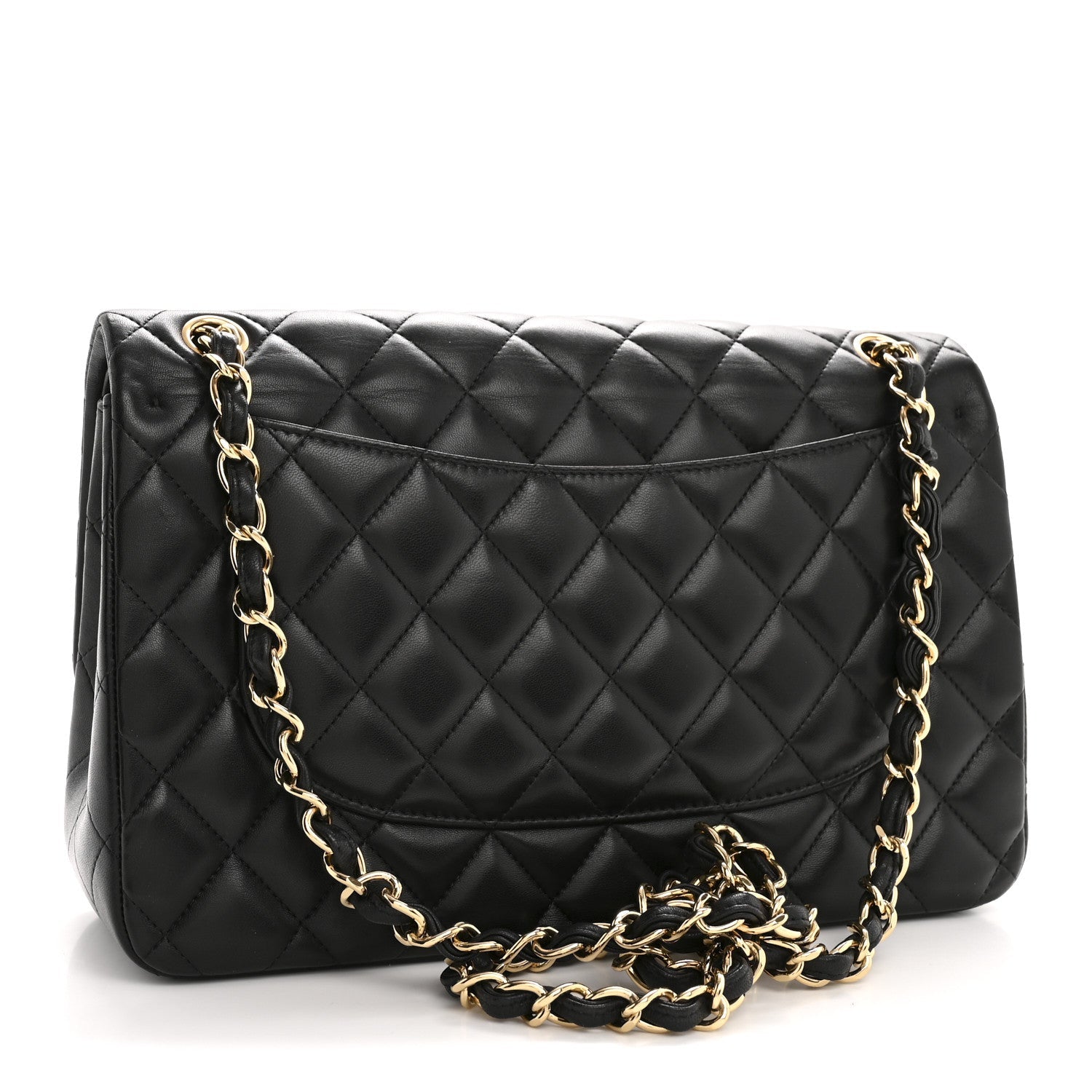 Chanel Lambskin Quilted Jumbo Double Flap Black