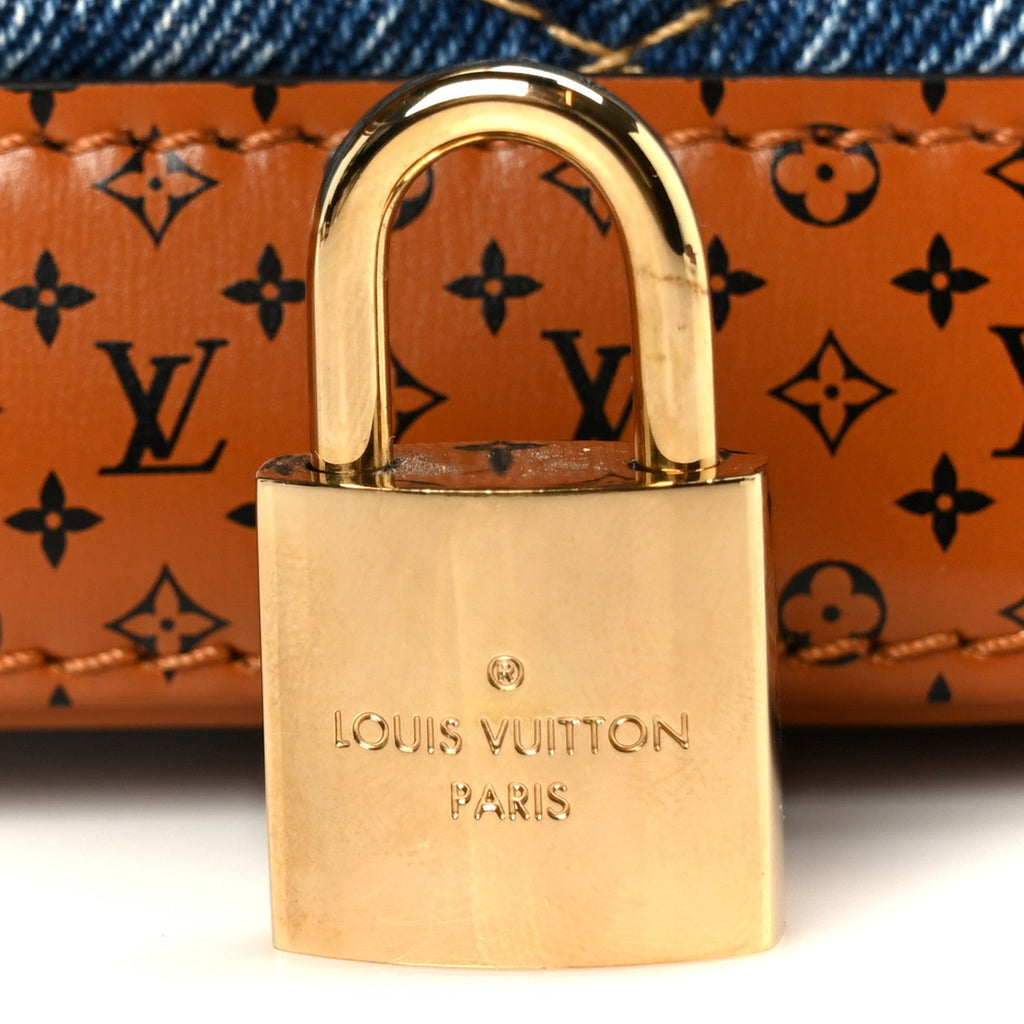 Louis Vuitton Denim Calfskin Reverse Monogram Malletage Alma BB Blue