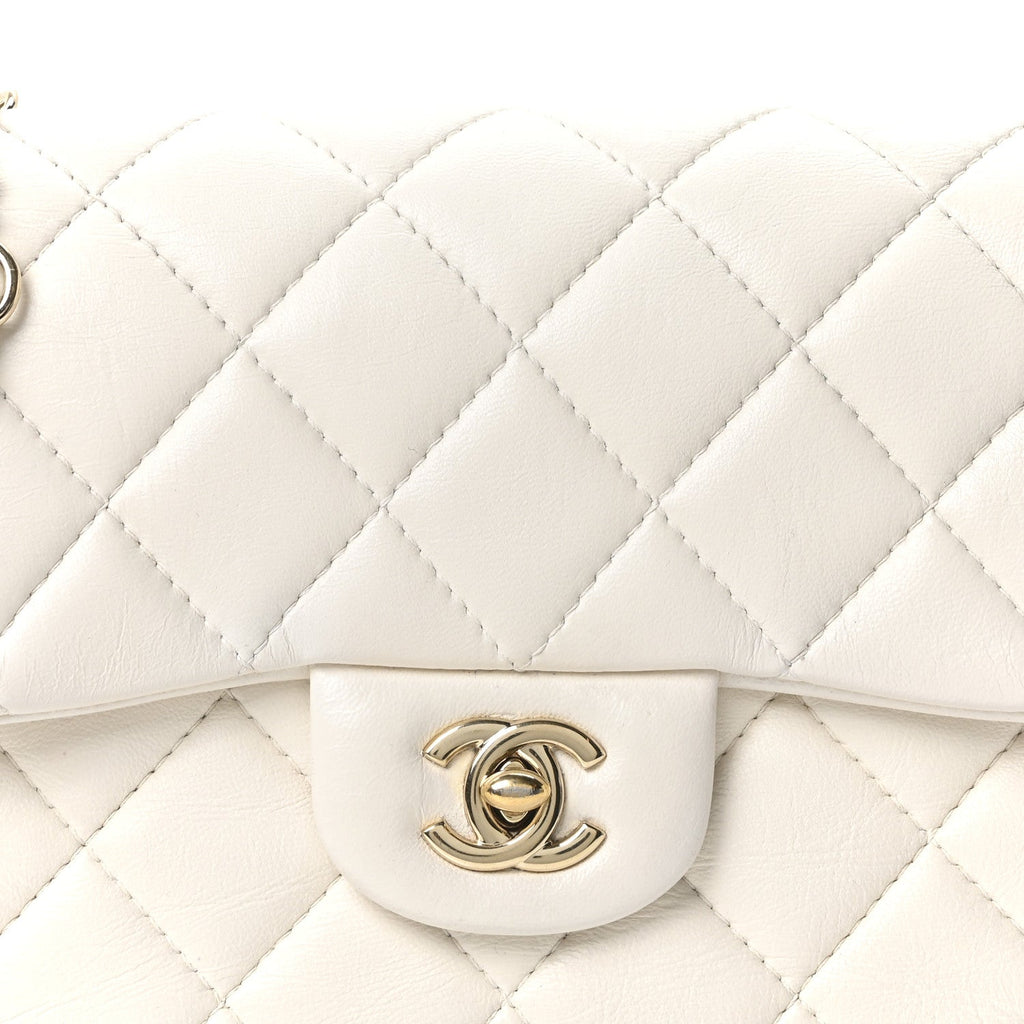 Chanel Lambskin Quilted Small My Precious Flap White