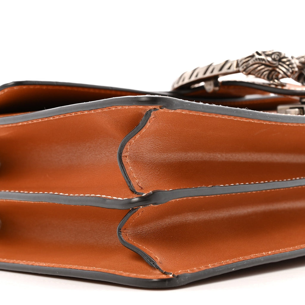 Gucci Calfskin Small Dionysus Shoulder Bag Harness Brown