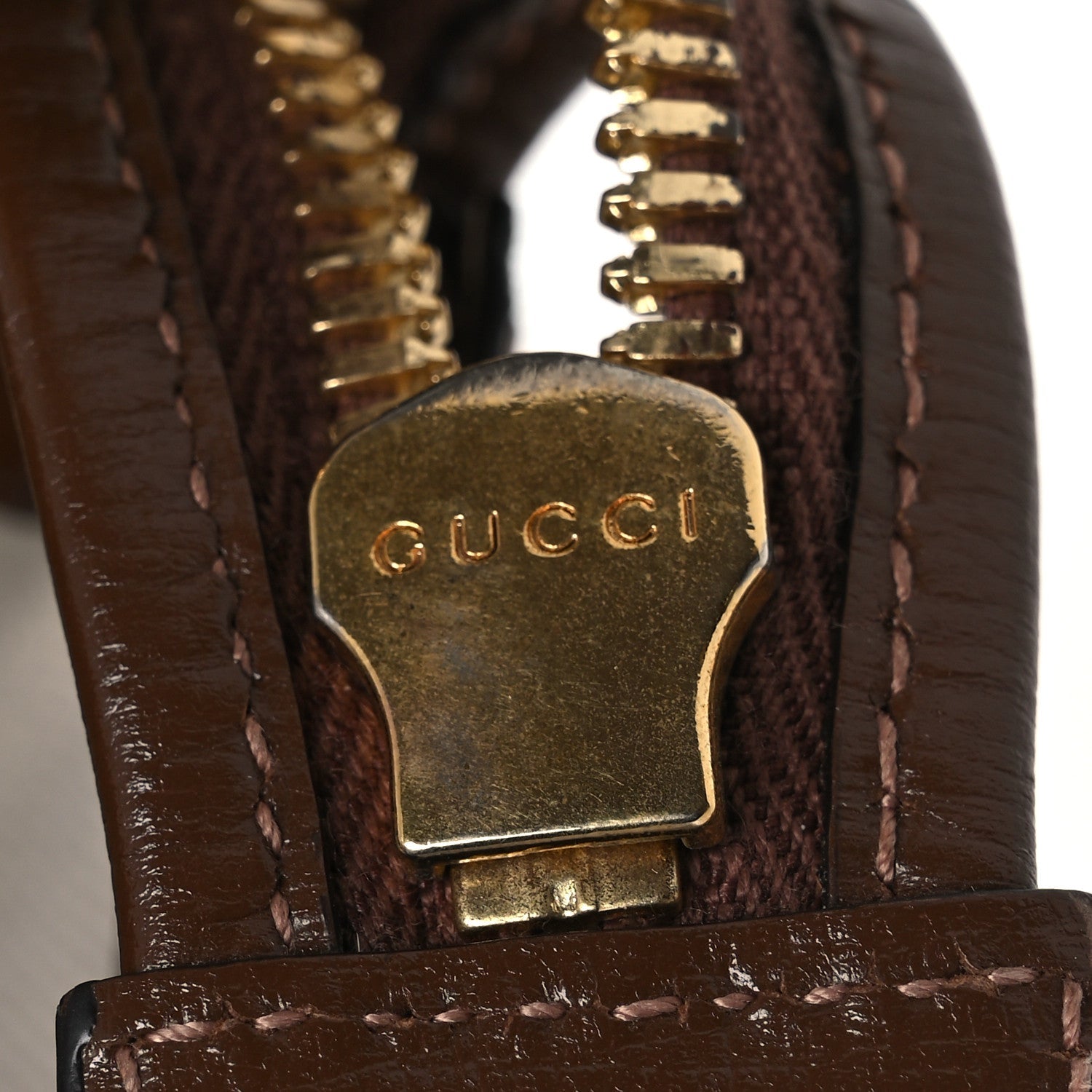 Gucci GG Supreme Monogram Azalea Calfskin Retro Interlocking G Flat Messenger Bag Beige Ebony Brown Sugar