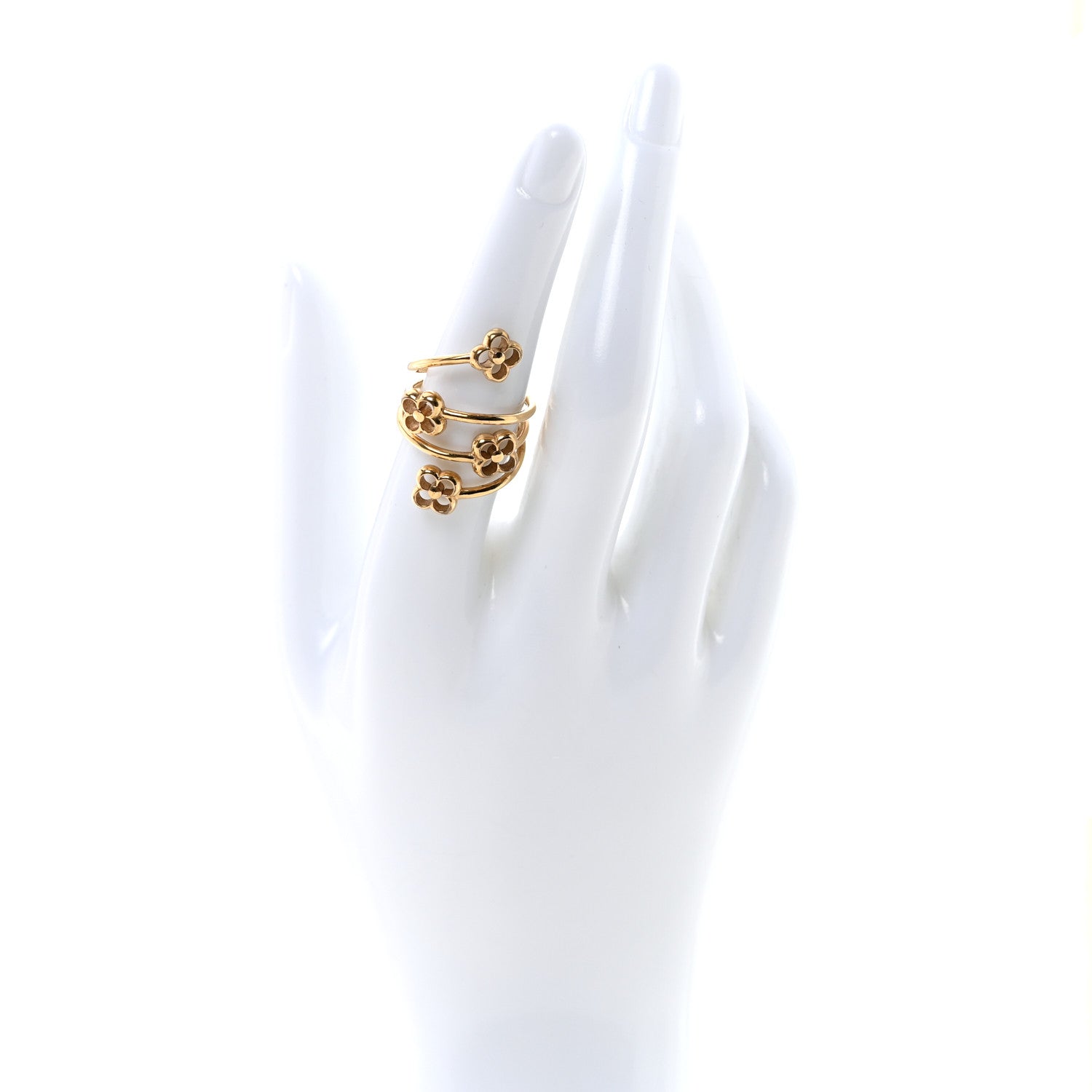 Louis Vuitton Flower Full Ring M Gold
