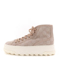 Gucci New Canvas GG Monogram Womens Tennis 1977 High Top 55mm Platform Sneakers 38 Skin Rose Dark Skin Rose