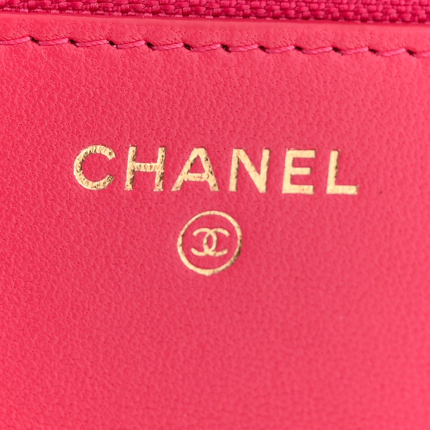 Chanel Lambskin Quilted Trendy CC Wallet On Chain WOC Dark Pink