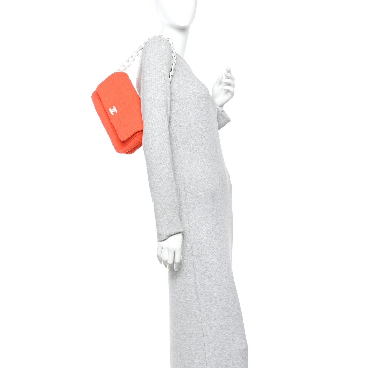 Chanel Terry Cloth CC Medium Single Flap Orange