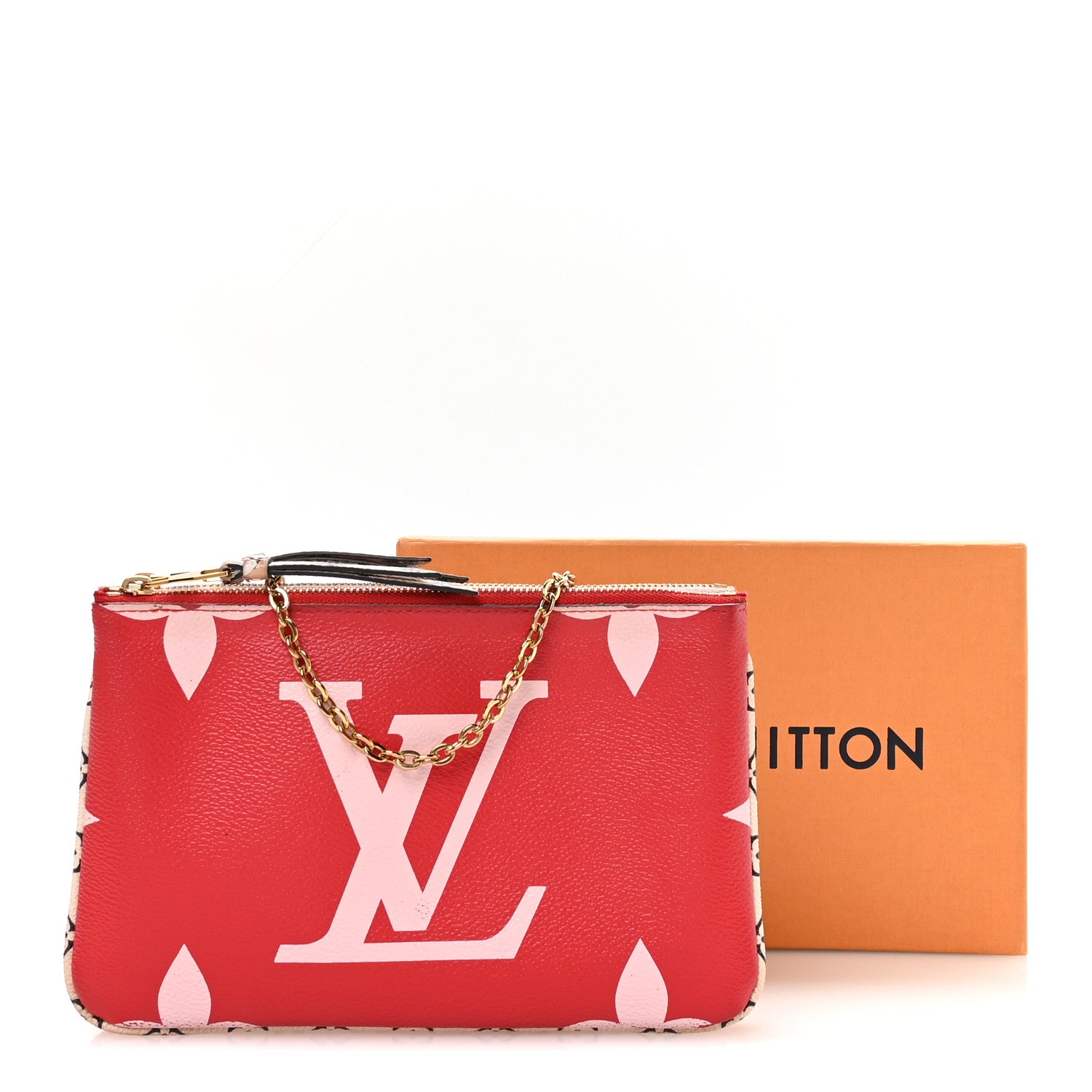 Louis Vuitton Monogram Giant Double Zip Pochette Rouge