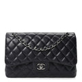 Chanel Lambskin Quilted Jumbo Double Flap Navy