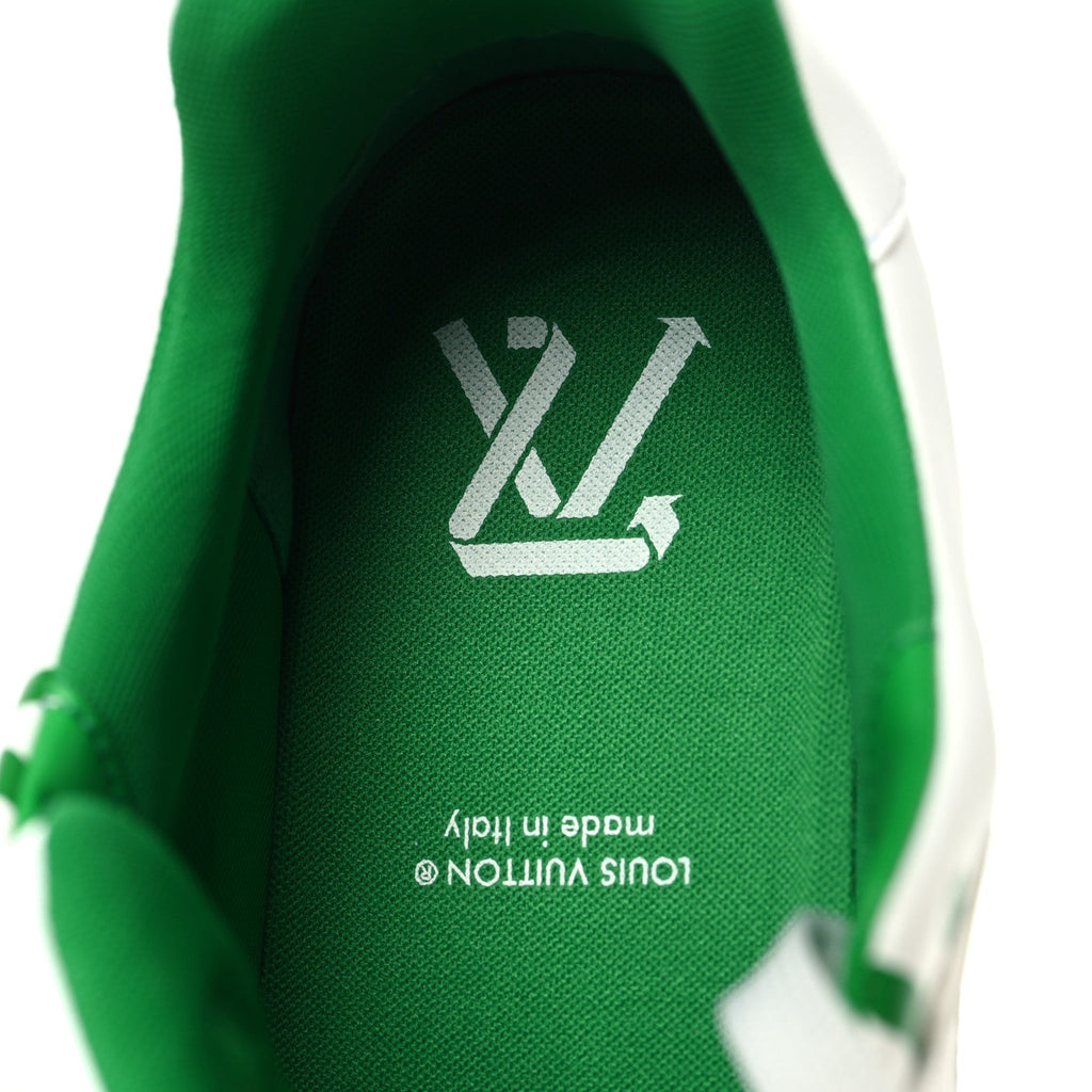 Louis Vuitton Mens LV Trainer Upcycling Sneakers 9 White Green