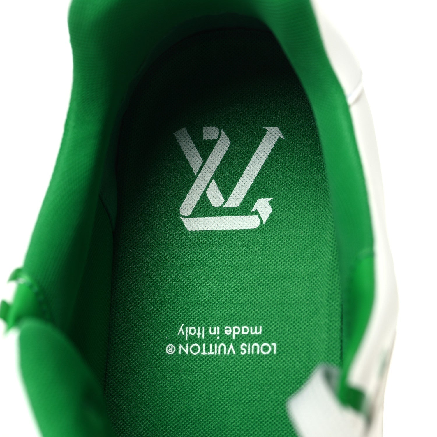 Louis Vuitton Mens LV Trainer Upcycling Sneakers 9 White Green