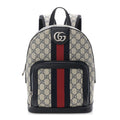 Gucci GG Supreme Monogram Textured Dollar Calfskin Web Small Ophidia Day Backpack Beige Blue Black