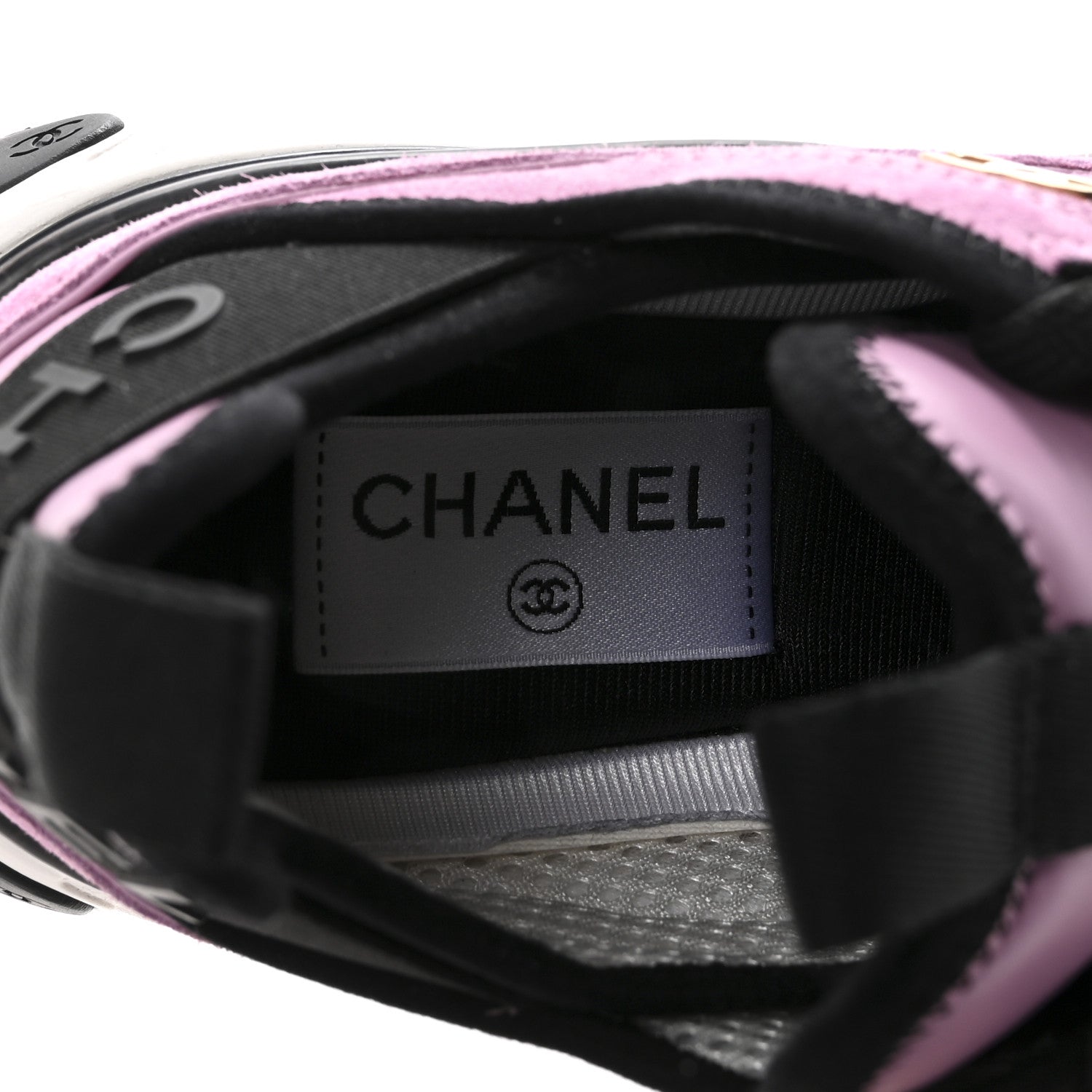 Chanel Suede Calfskin Nylon Grosgrain CC Sneakers 36.5 Dark Pink