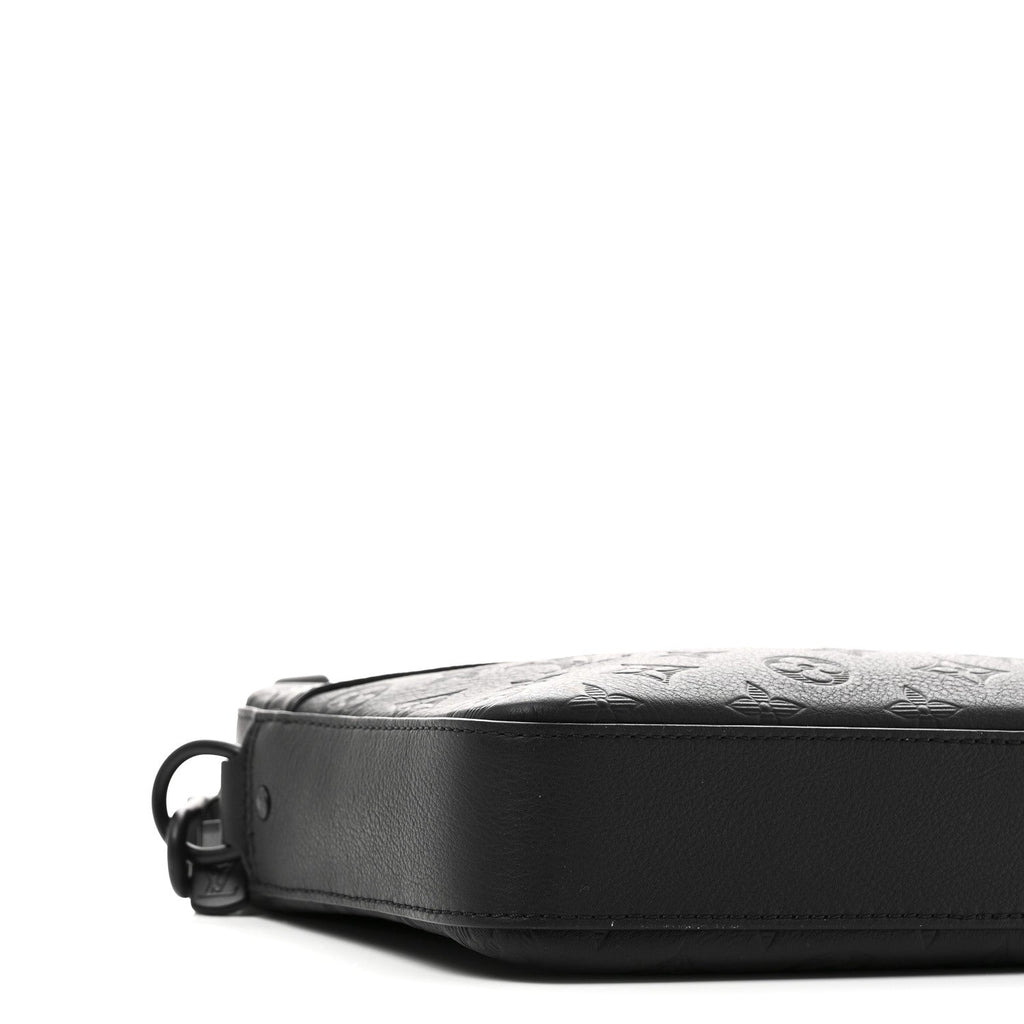 Louis Vuitton Calfskin Monogram Shadow Trio Messenger Black