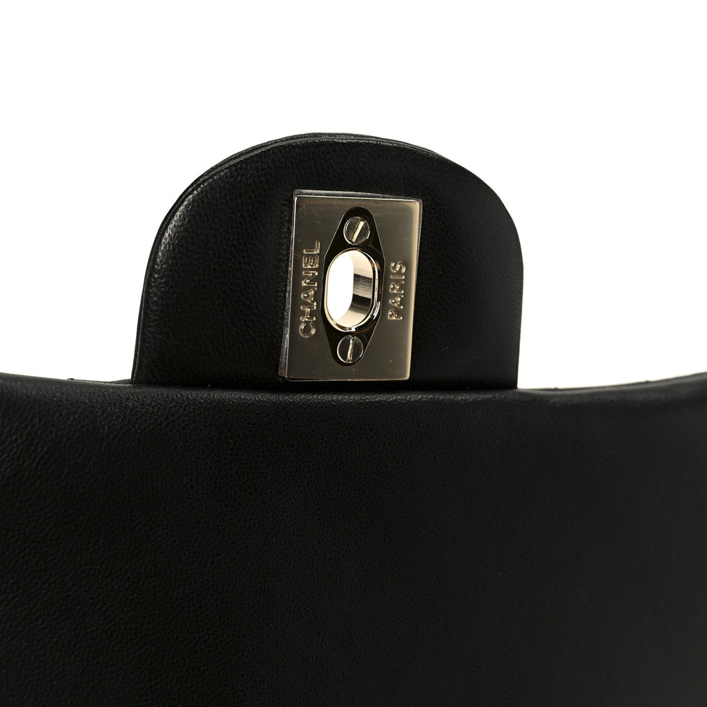 Chanel Lambskin Chevron Quilted Mini Square Flap Black
