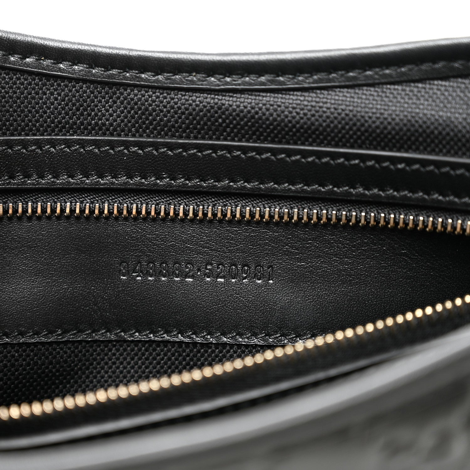 Gucci GG Calfskin Embossed Emblem Medium Arabella Bag Black Black