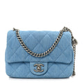 Chanel Denim Quilted Sweetheart Mini Flap Blue