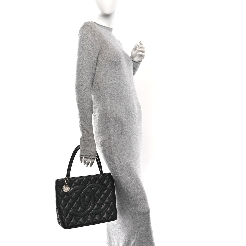 Chanel Caviar Quilted Medallion Tote Black