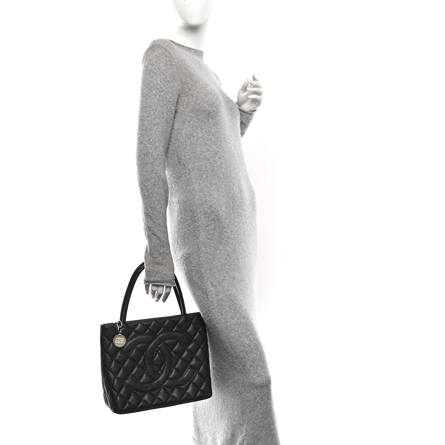 Chanel Caviar Quilted Medallion Tote Black