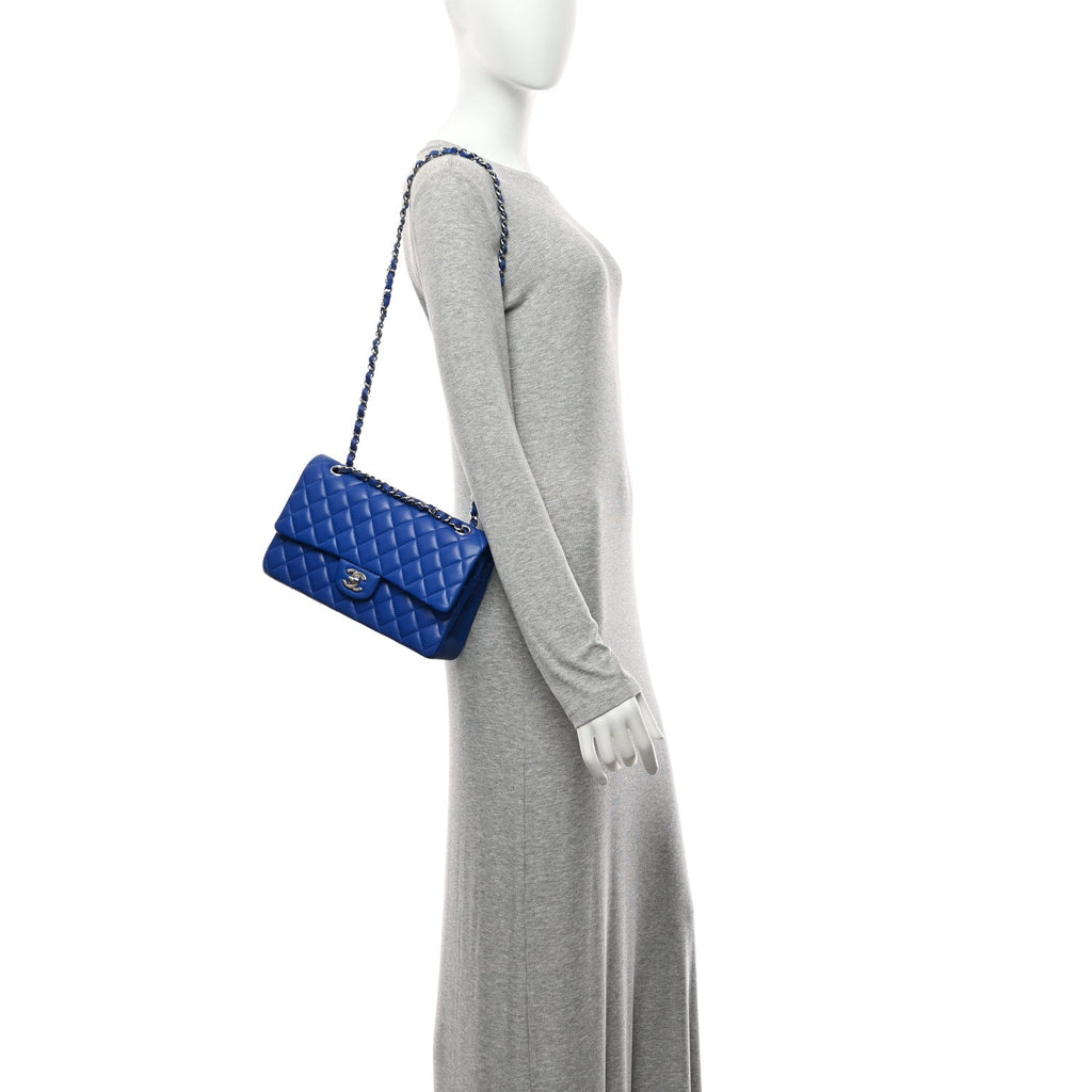 Chanel Lambskin Quilted Medium Double Flap Blue