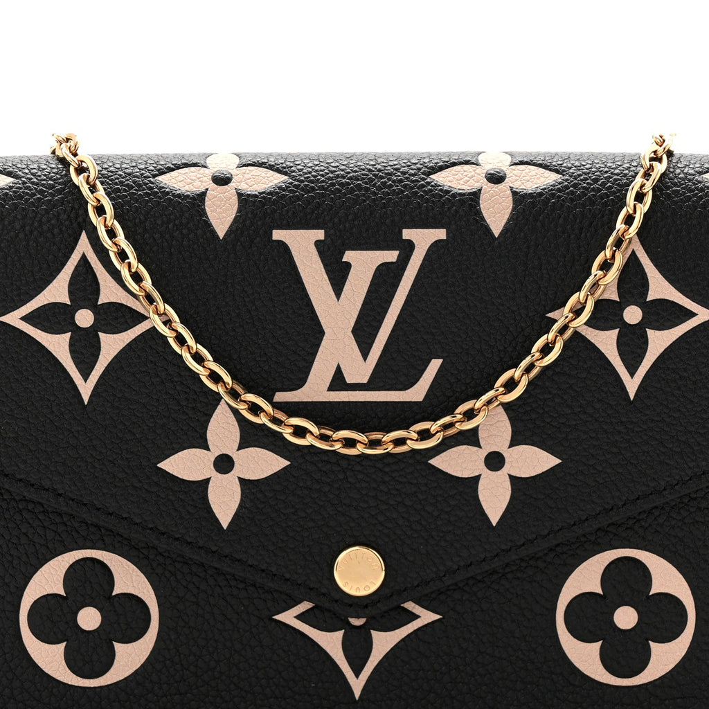 Louis Vuitton Empreinte Monogram Giant Felicie Pochette Black Beige