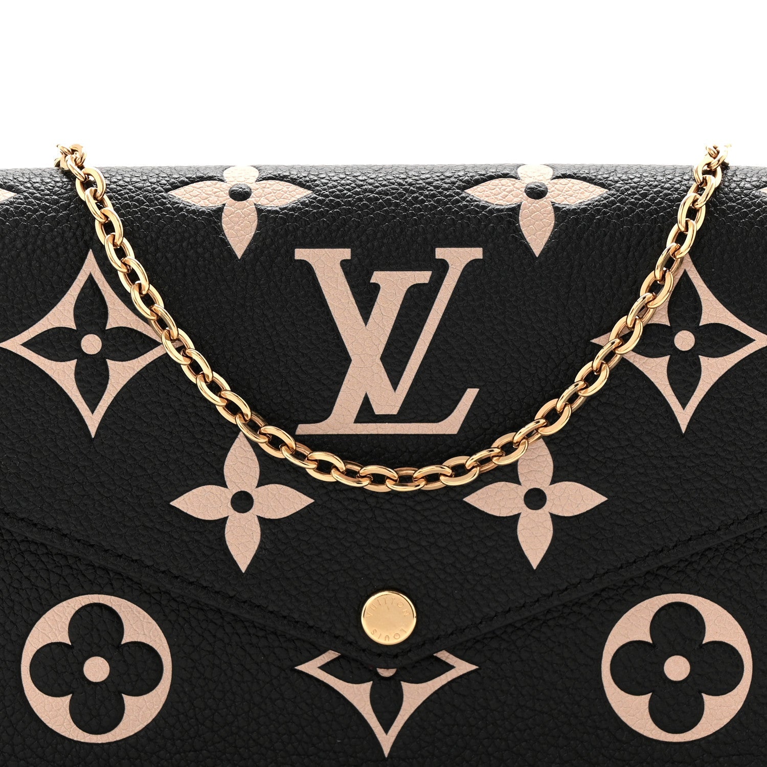 Louis Vuitton Empreinte Monogram Giant Felicie Pochette Black Beige