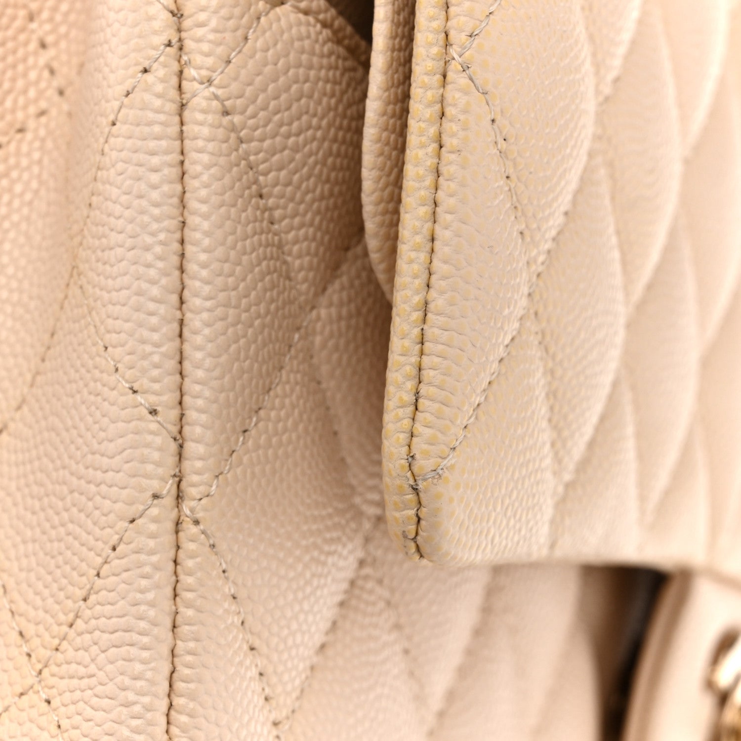 Chanel Caviar Quilted Medium Double Flap Light Beige