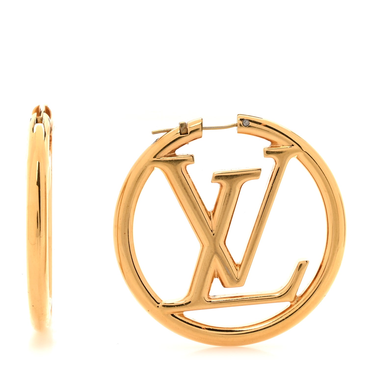 Louis Vuitton Metal Louise Hoop Earrings Gold