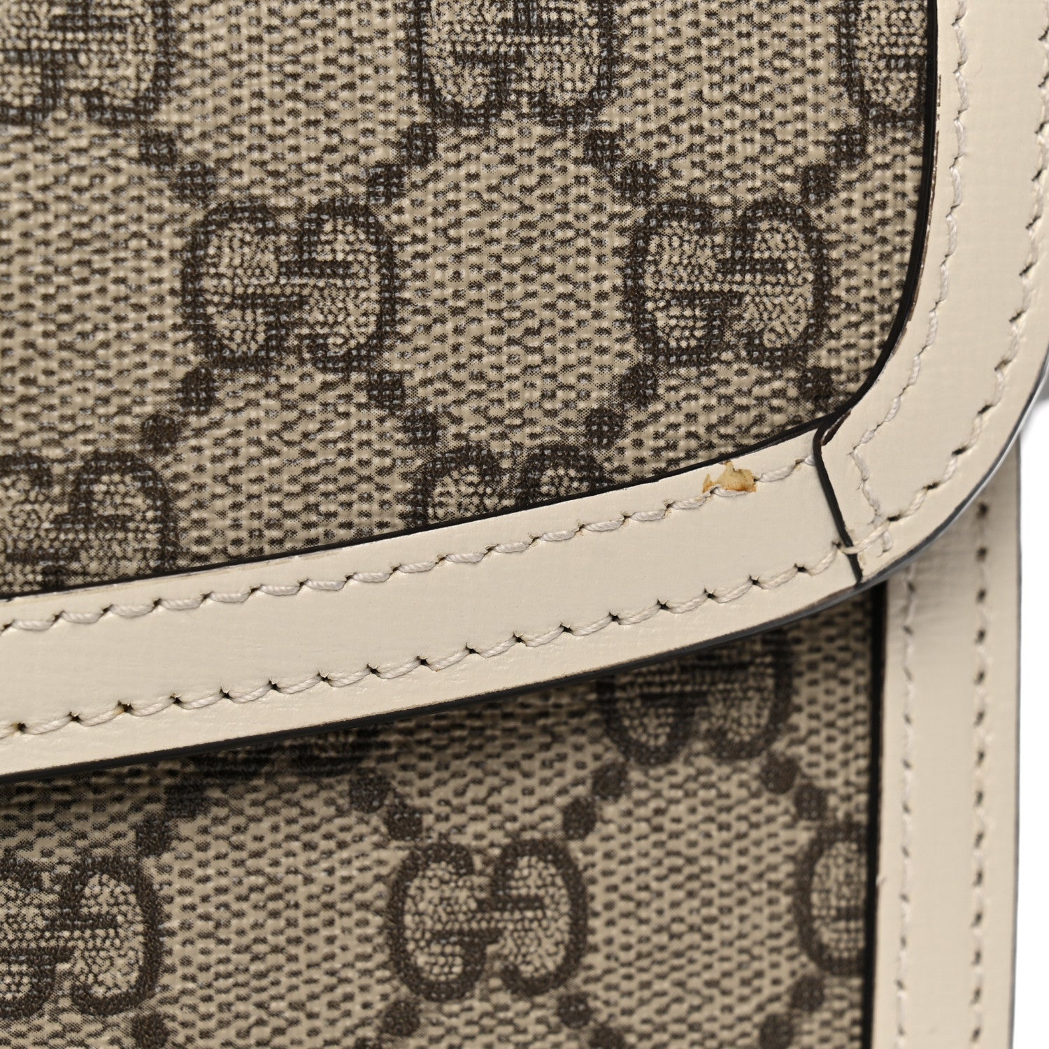 Gucci GG Supreme Monogram Horsebit 1955 Shoulder Bag Beige Mystic White